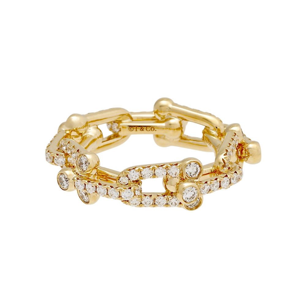 Tiffany & Co. Hardware Ring 18K Yellow Gold Diamond 72670140
