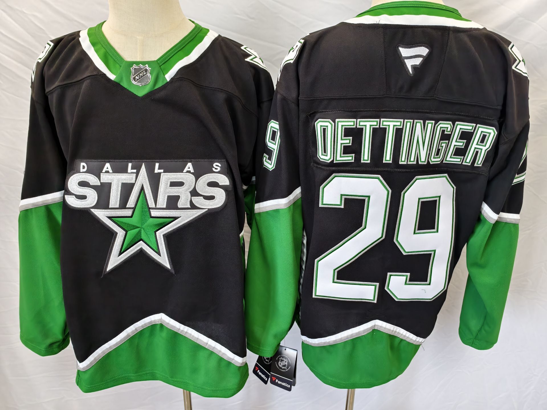 Men's Dallas Stars Jake Oettinger #29 Fanatics Black Premium Player Jersey
