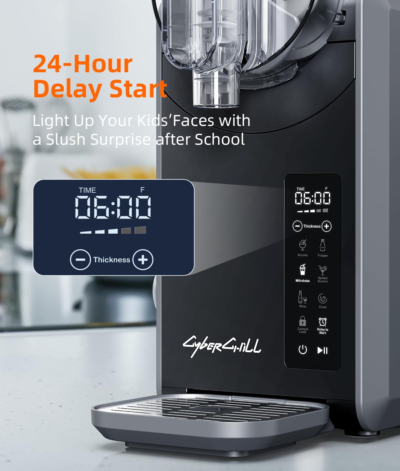 2026 Slushie Machine - Professional Frozen Drink Maker No Ice Needed- 70 oz Slushy Machine for Home with LED Display - One-Touch Reservation & 6 Pre-set Programs for Frozen Margaritas, Frappés & Ice Cream