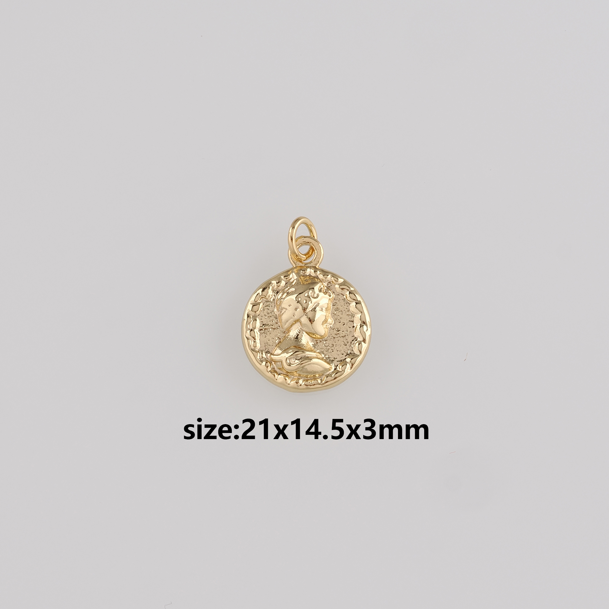 18K Gold Filled Portrait Pendant,Dainty Portrait Charm Earrings Necklace for DIY Jewelry Making Supply