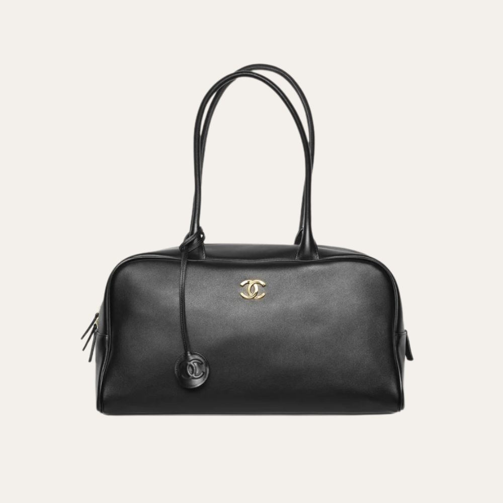 Chanel Coco Beach 2026 Bowling Large Bag Black Gold Hardware 13.98 Inche