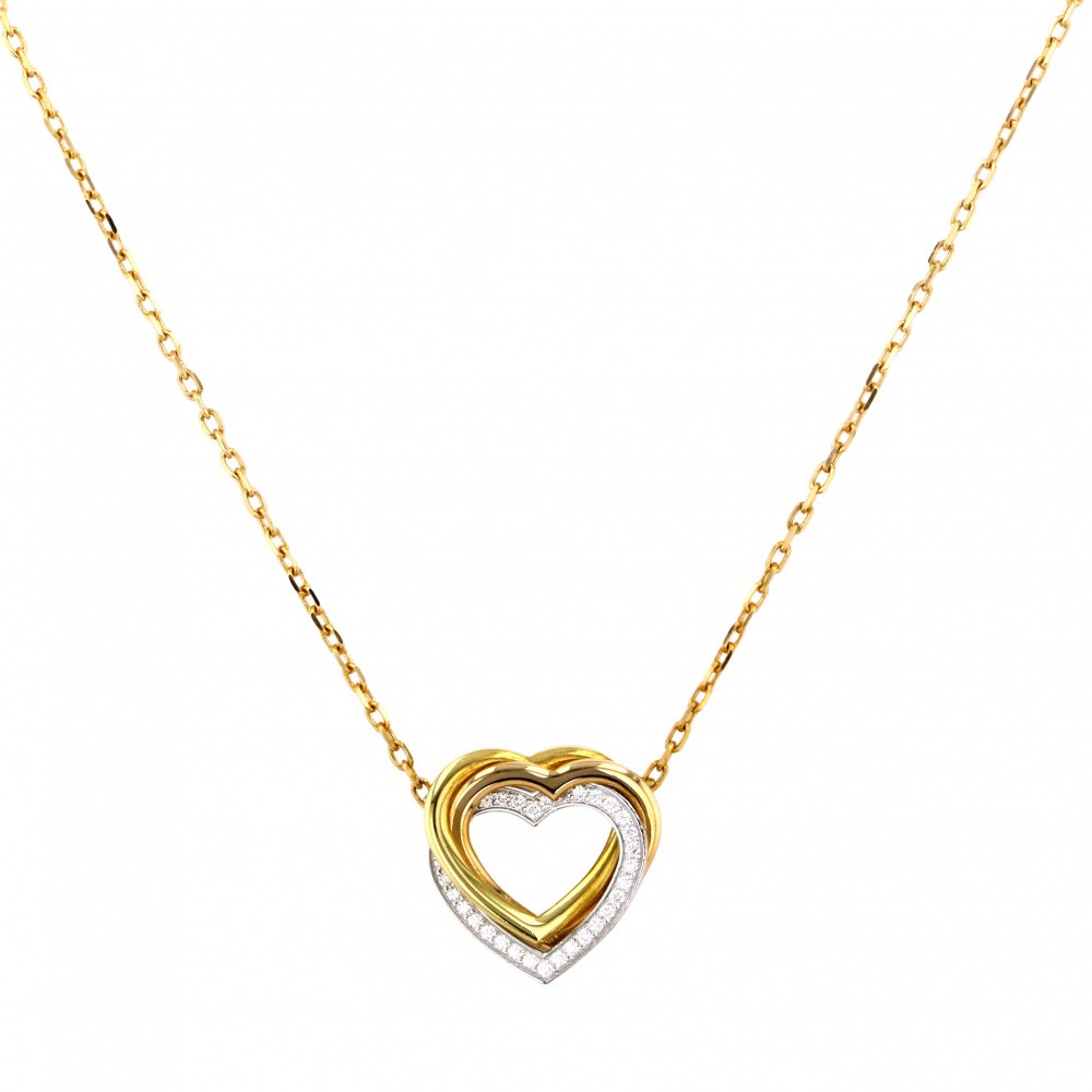 Cartier Trinity Necklace Tri-Gold Diamond