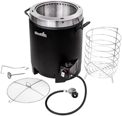 Propane Gas Stainless Steel Oil-Less Turkey Fryer, Black