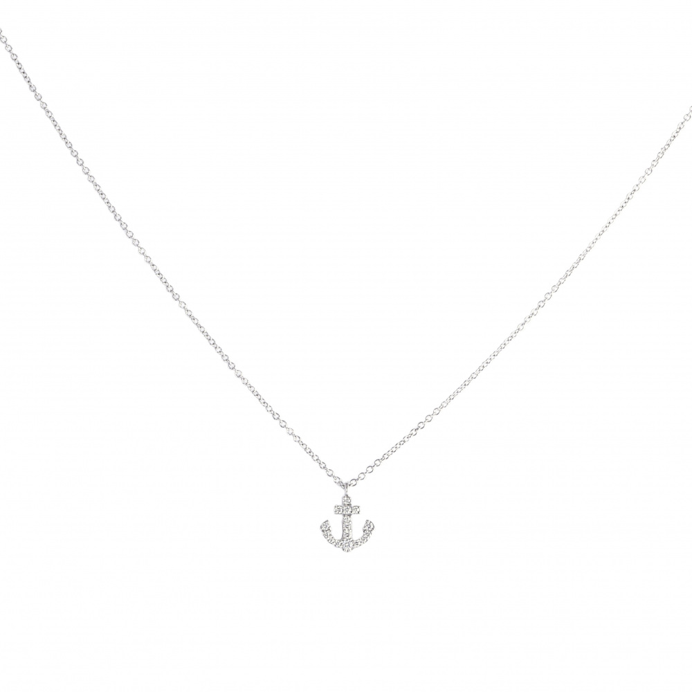 Tiffany & Co. Tiffany Anchor K18WG White Gold Necklace