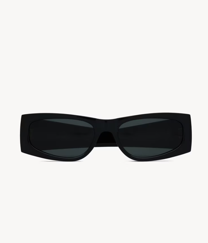 YSL RECTANGULAR SUNGLASSES WITH THICK ACETATE FRAMES AND NYLON LENSES, FEATURING WIDE TEMPLES