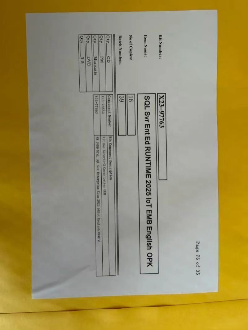 SQL 2025 Enterprise DVD Package