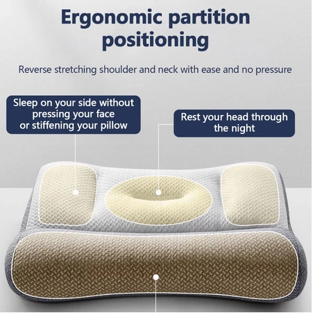 Cotton Pillow Bedroom Bed Sleep Cervical Pillow Middle-high Pillow Core Frosted Thickened Machine Wash Quilt Cover