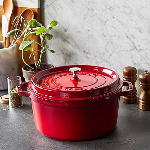 Cast Iron 7-qt Round Cocotte – Cherry