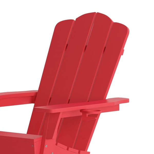 Set of 4 AllWeather Adirondack Chairs with Cupholders