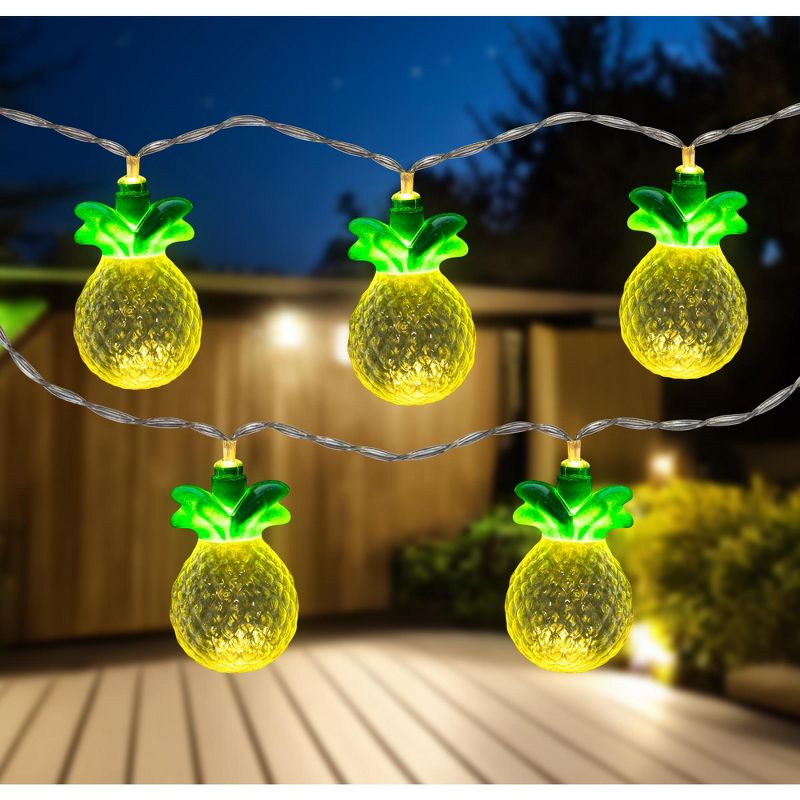 Northlight LED Pineapple Indoor Outdoor Patio Light Set - 4.5' Clear Wire - 10pcs