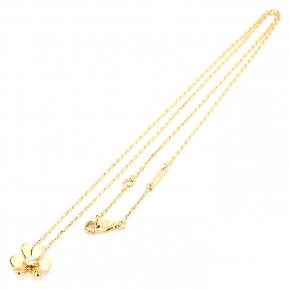 Van Cleef & Arpels Frivole 1P Diamond Necklace 18K Yellow Gold