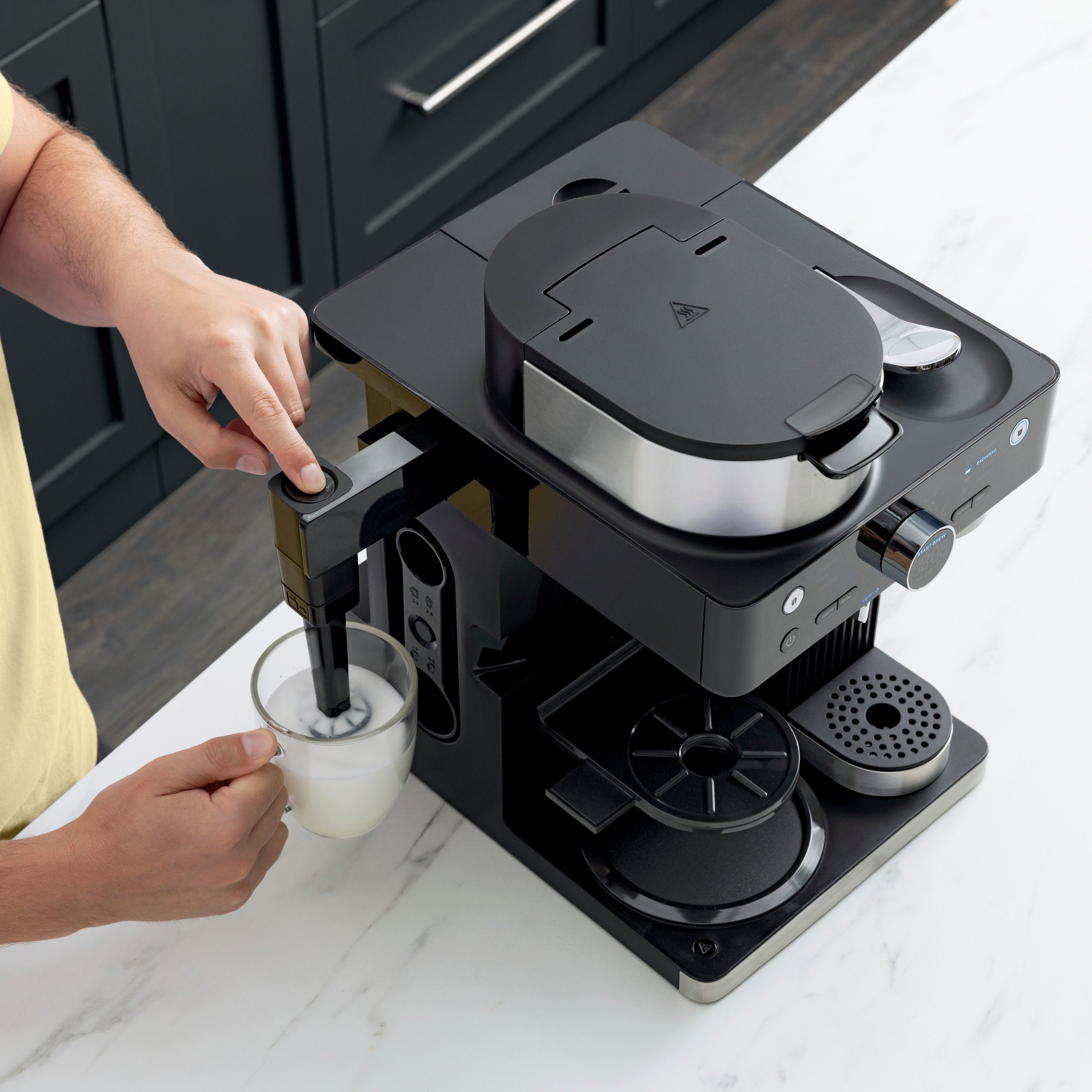 Ninja - Espresso & Coffee Barista System, Single Serve & Nespresso, with 12-Cup Carafe, 4 Styles with Ristretto - Black