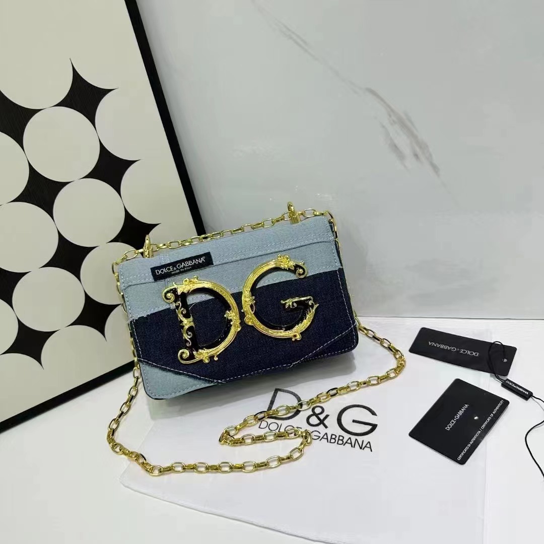 Dolce & Gabbana Women's Patch Design Denim Crossbody Bag - cnluxepick