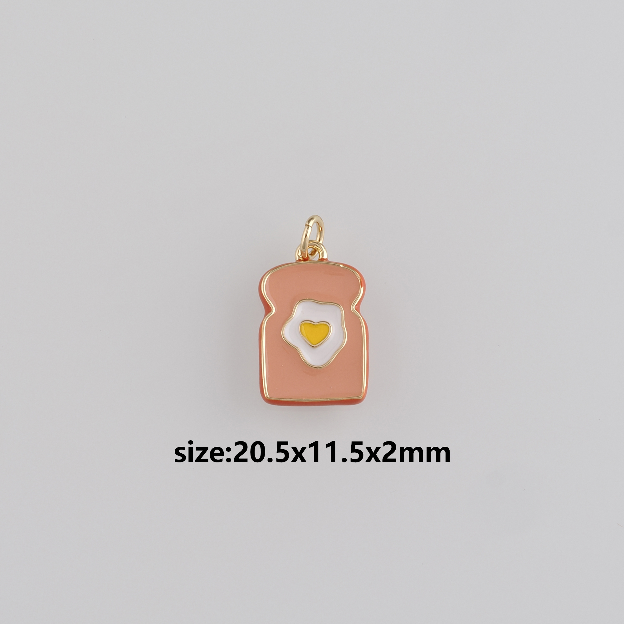 18K Gold Filled Bread Pendant,Enamel Bread Charm Earrings Necklace for DIY Jewelry Making Supply