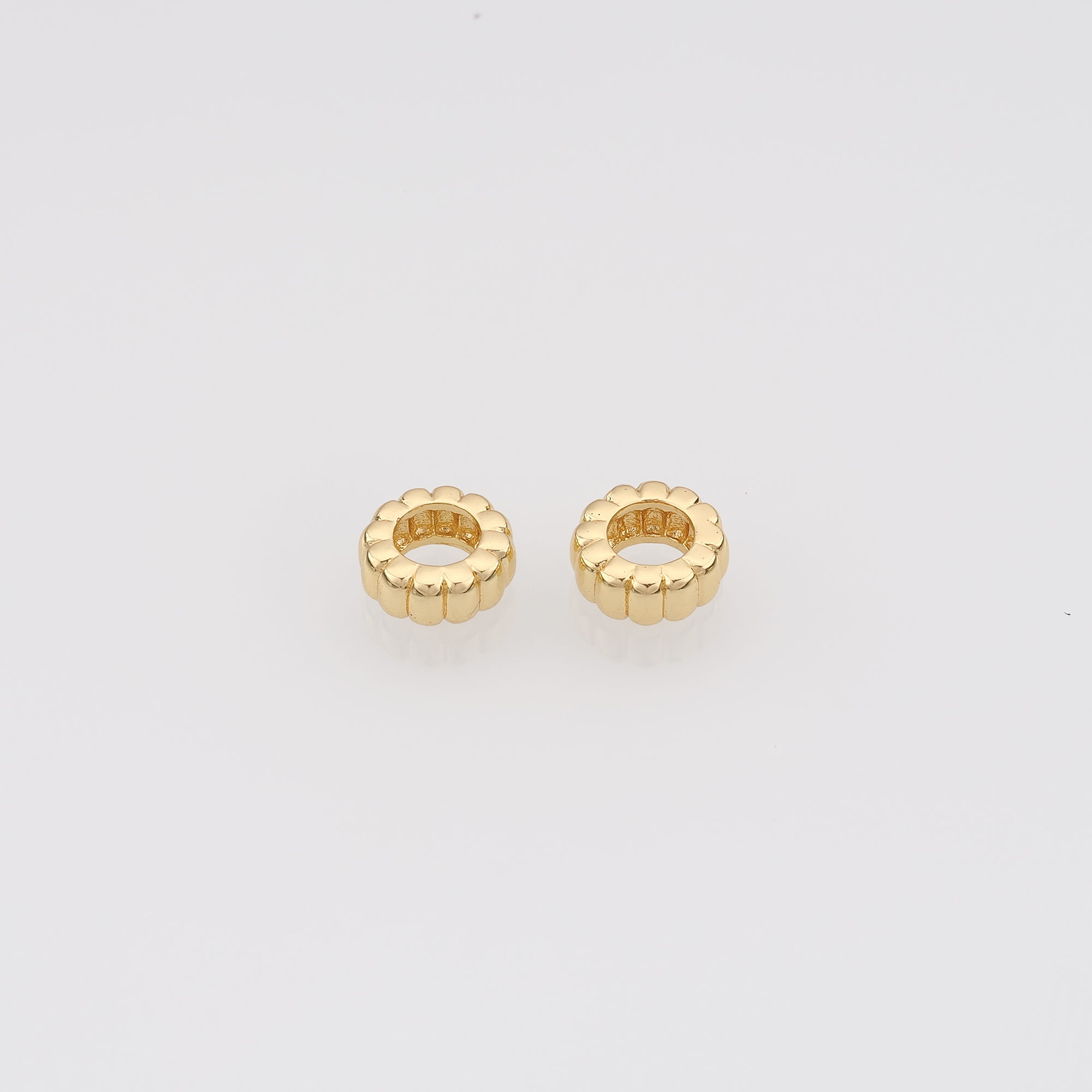 18K Gold Filled Flower Spacer Beads,Flower Flat Beads for Bracelet Jewelry Necklace Making Supply