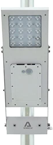 Alpha 1080X Solar Street Light Motion Sensor 3-Mode Street Lamp Dusk to Dawn Dimmable Waterproof Fit Max Pole Diameter 3
