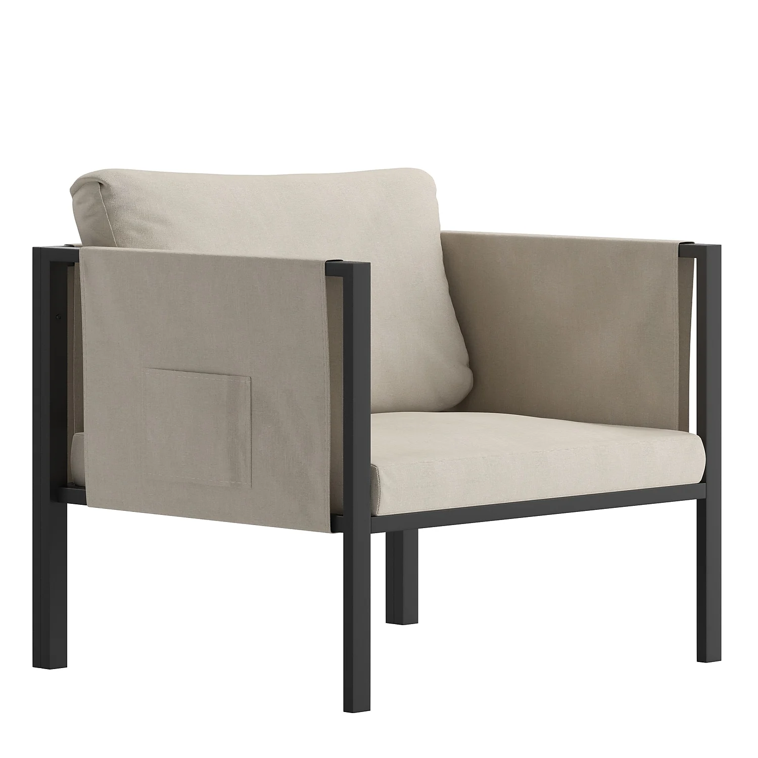Flash Furniture Lea Series Steel Patio Lounge Chair - Light Gray