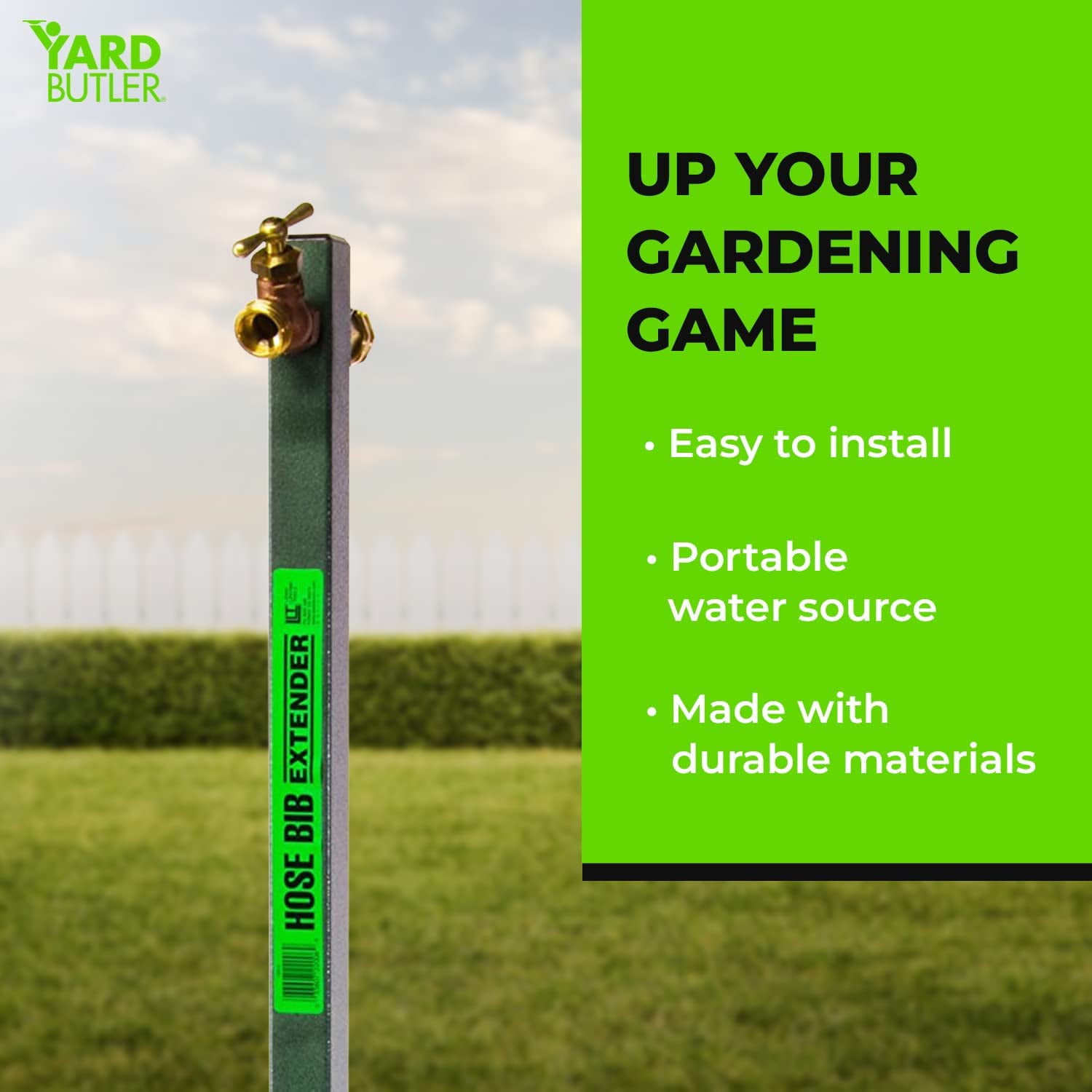 Yard Butler Hose Bib Extender outdoor faucet extender and remote spigot puts your garden hose where you want it – IHBE-6