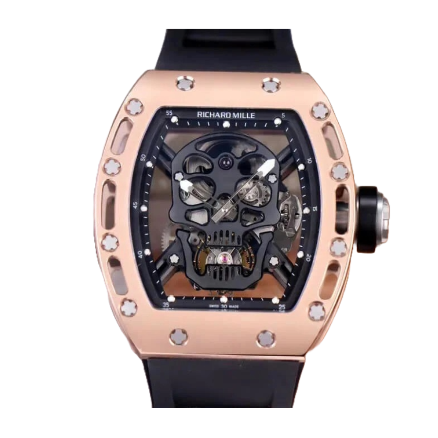 Richard Mille RM 52-01 Tourbillon “Skull” Dial Rose Gold Detailed Replica