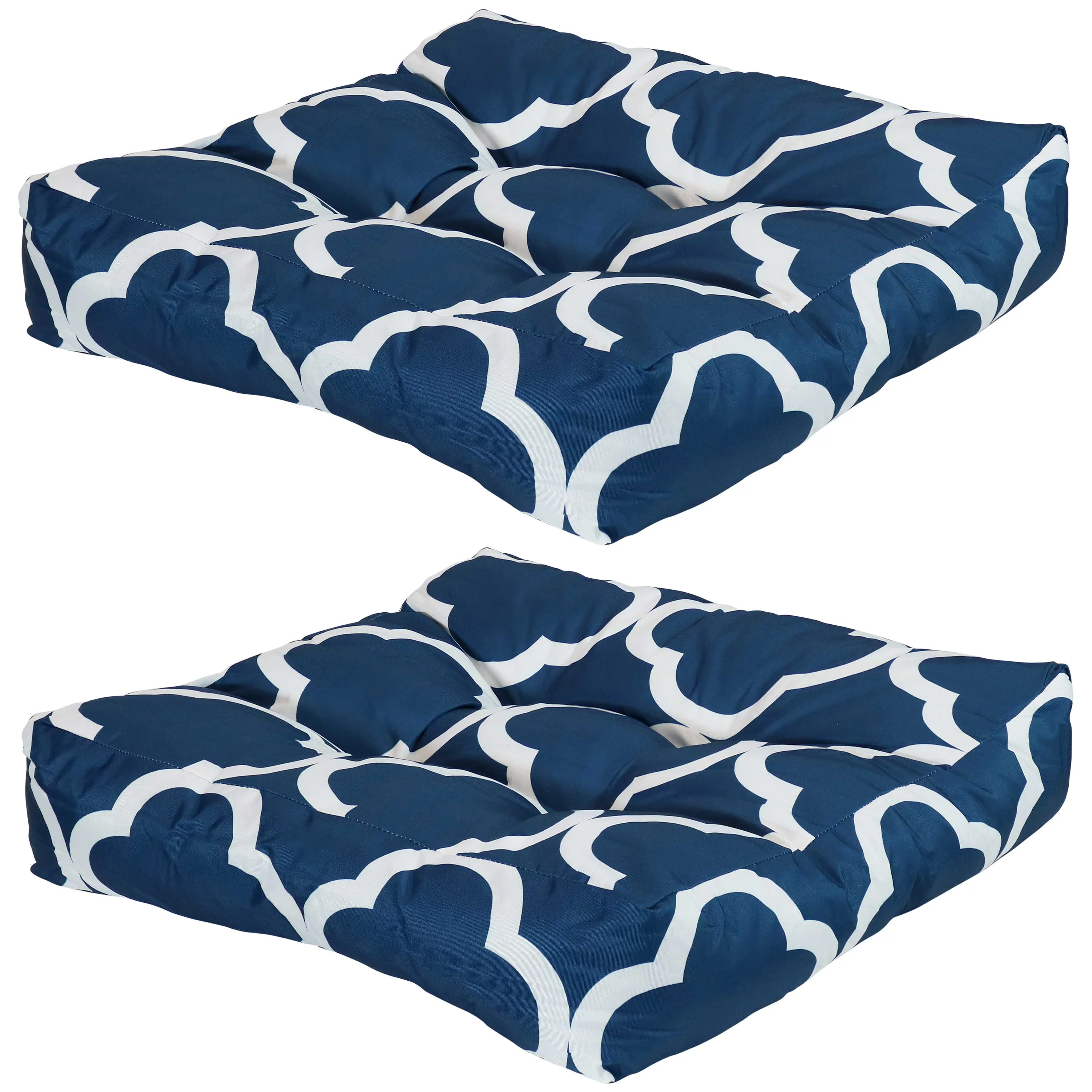 Sunnydaze Indoor/Outdoor Replacement Square Tufted Patio Chair Seat and Back Cushions - 20