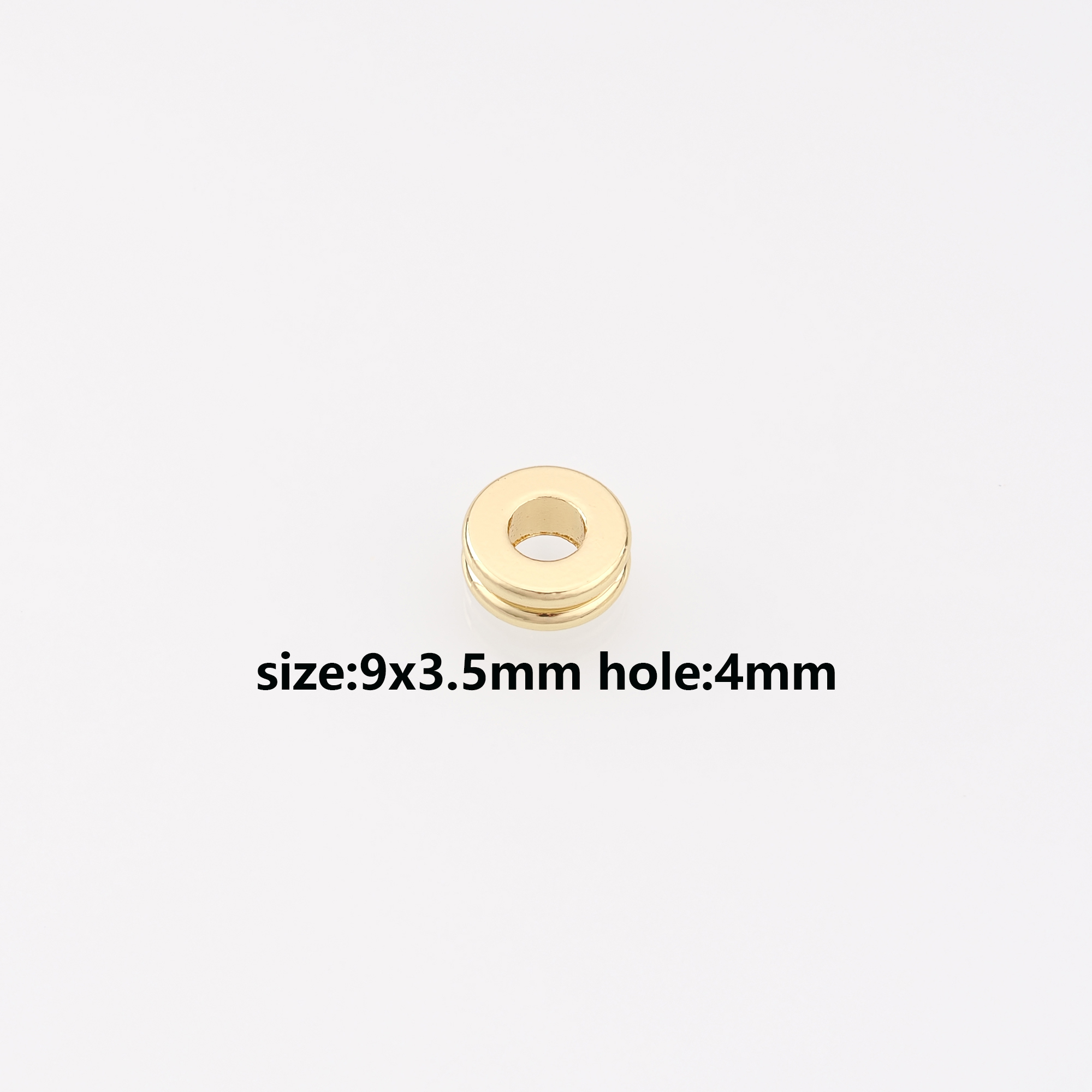 10Pcs 18K Gold Filled Round Flat Spacer Beads,Round Spacer Beads,DIY Jewelry Making Supply
