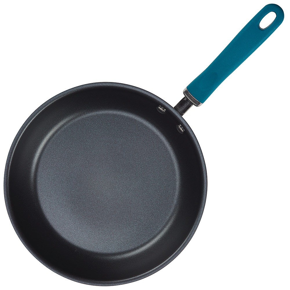 Rachael Ray - Create Delicious 11-Piece Cookware Set - Gray with Teal Handles