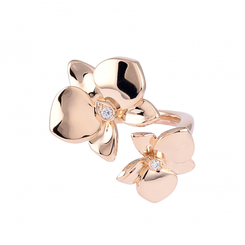 Cartier Caresdor Kidepal Ring 18K Rose Gold Diamond B4083200