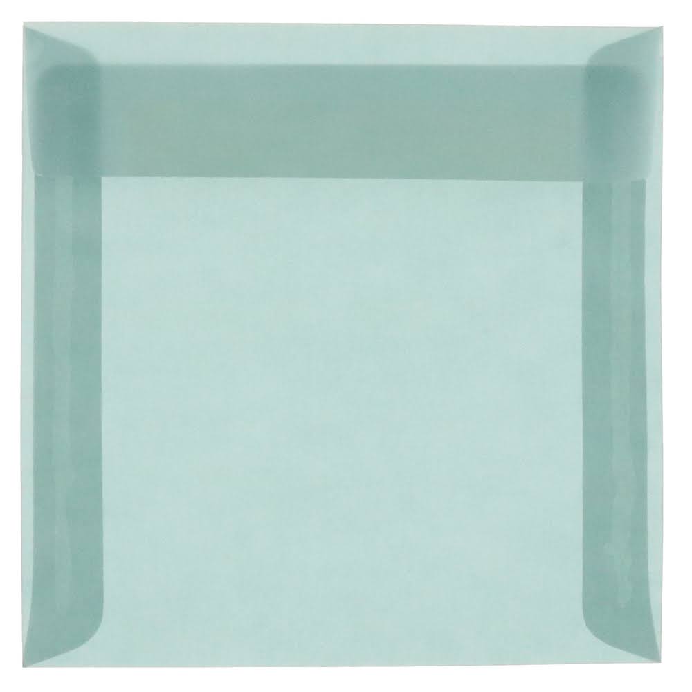 Jam Paper 8.5 x 8.5 Square Translucent Vellum Invitation Envelopes, Ocean Blue, 50/Pack (PACV532I)