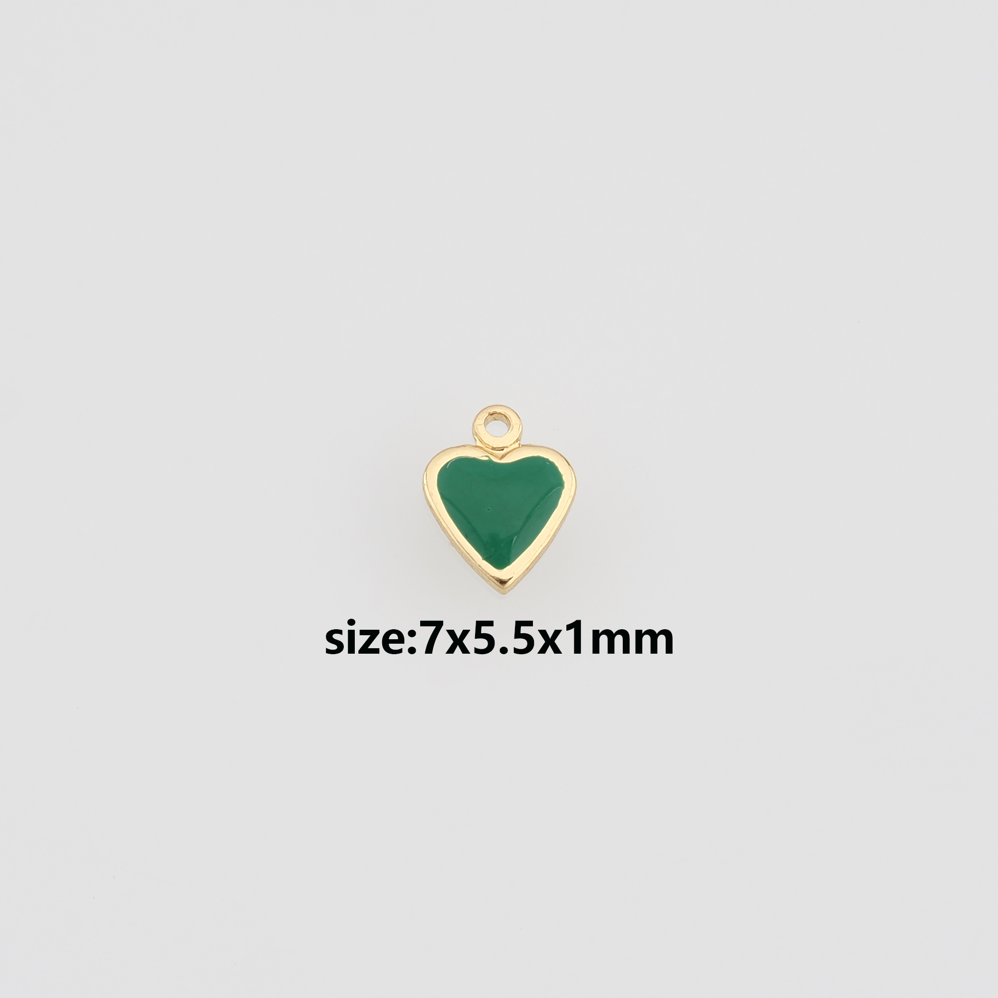 10Pcs 18K Gold Filled Heart Pendant,Enamel Heart Charm Earrings Necklace for DIY Jewelry Making Supply
