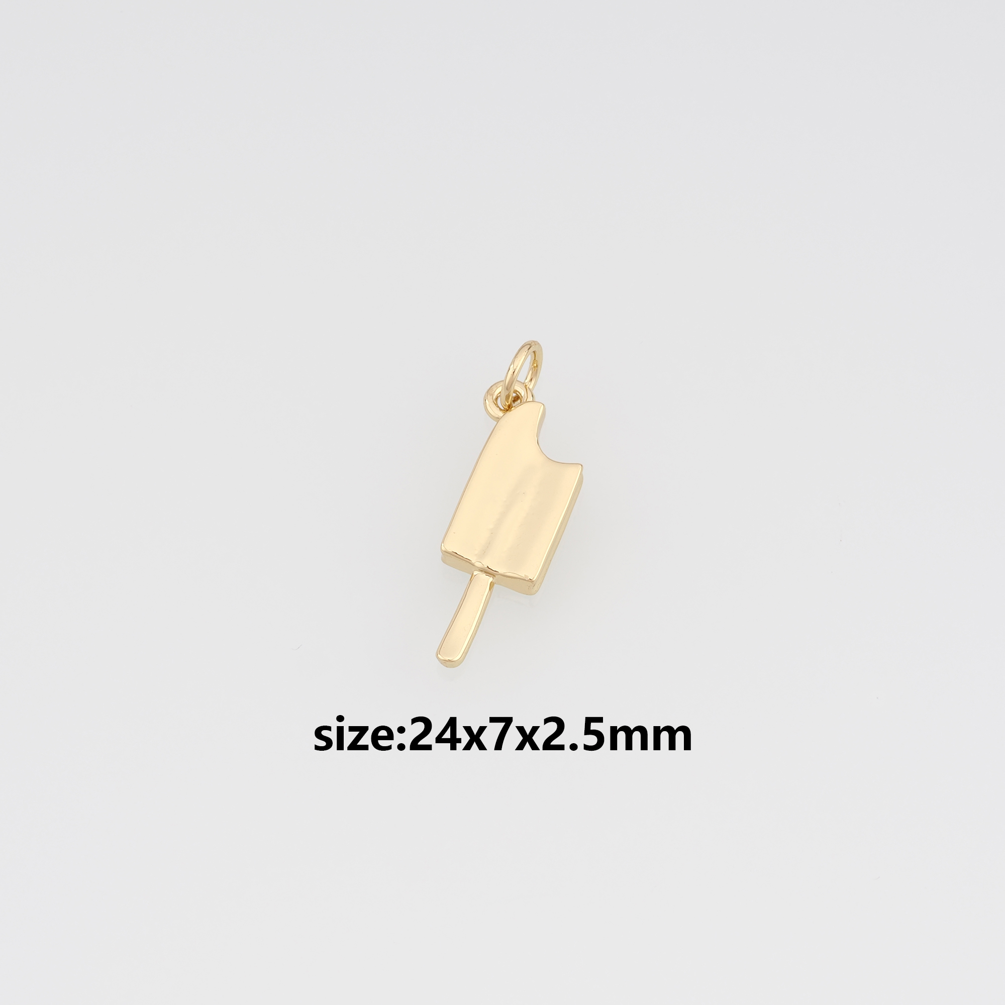 18K Gold Filled Ice Cream Pendant,Dainty Ice Cream Charm Earrings Necklace for DIY Jewelry Making Supply