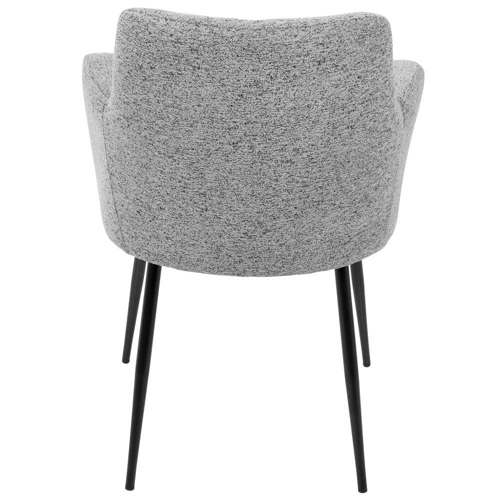 Zuri Modern Bolton Fabric Dining Chair - Set of 2, Gray and Black