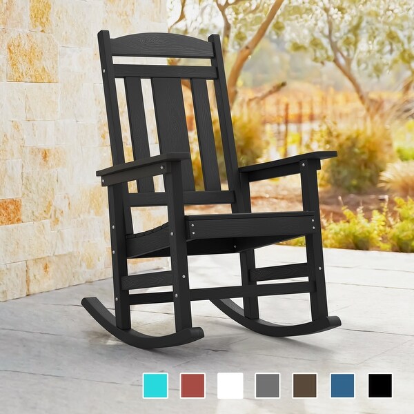 LUE BONA AllWeather HDPS Plastic Outdoor Adirondack Rocking Chairs For Porch