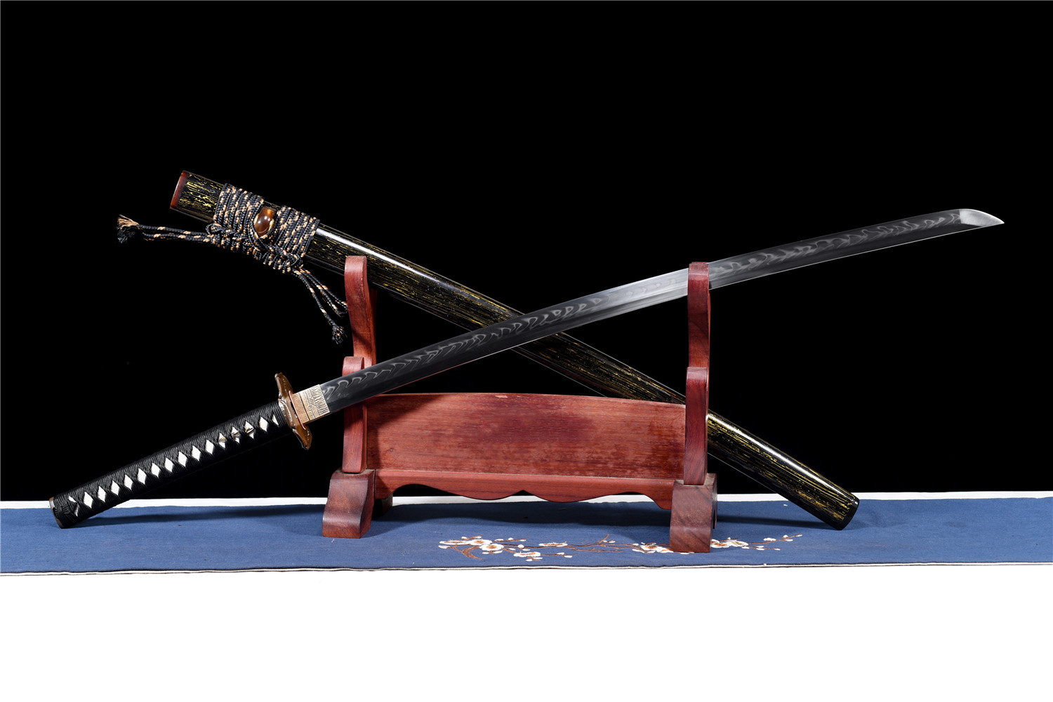 Kansuzume Handmade Japanese Katana,T10 Clay‑Tempered Full Tang Samurai Sword