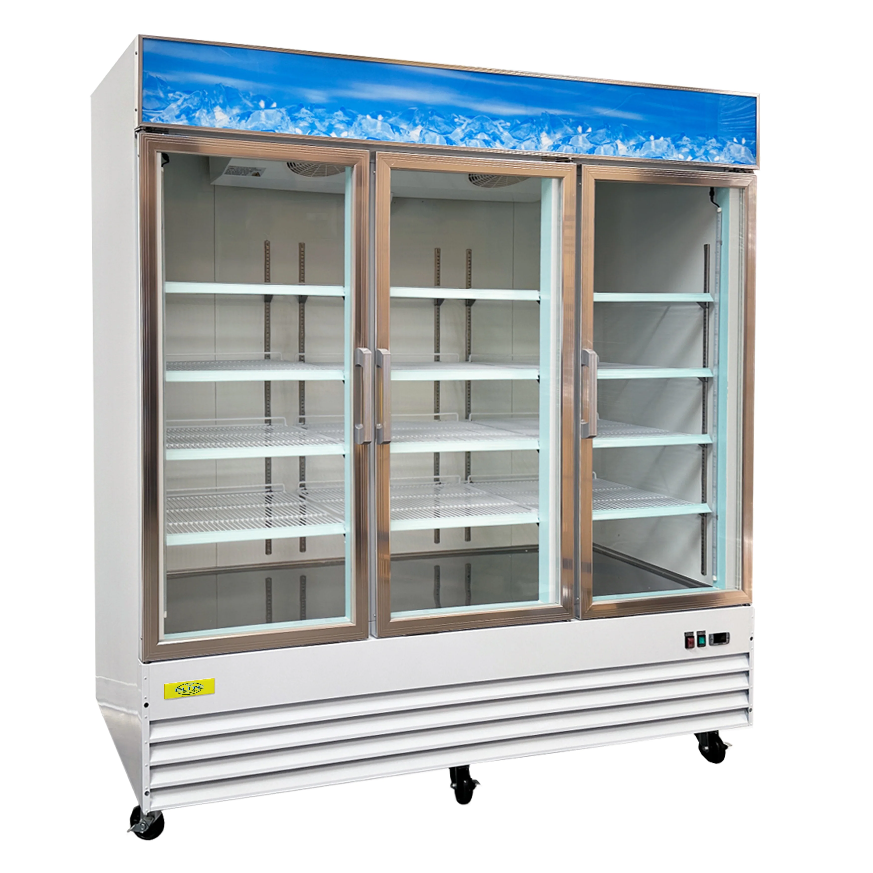 78 in. Three Glass Door Merchandiser Cooler Commercial Refrigerator, 53 Cu. ft.