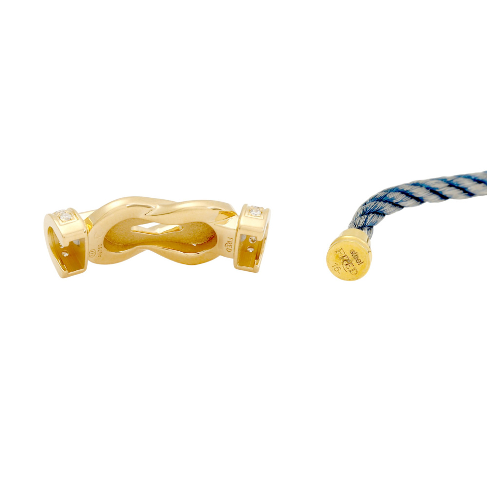 FRED Chance Amphini Bracelet 18K Yellow Gold & Stainless Steel Diamond 0B0110-6B0308