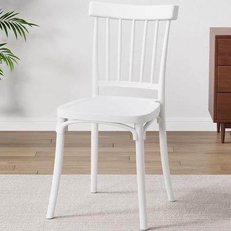 Kerusi Makan Simple Elegan | Nordic Windsor Backrest Chair – Plastik Tebal & Kukuh – Hiasan Rumah Moden – Stok Sedia