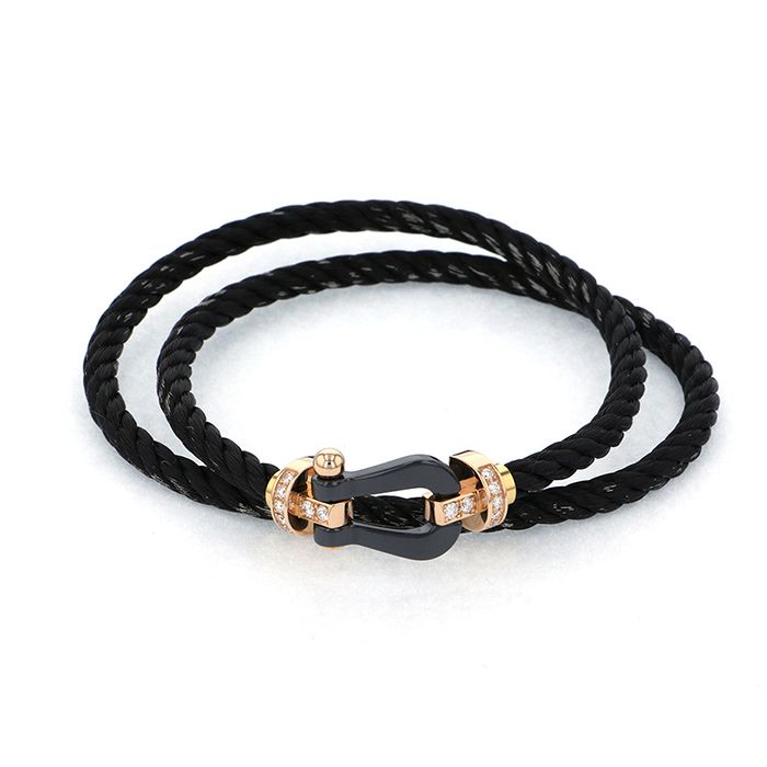 FRED Force 10 Bracelet 18K Yellow Gold & Ceramic Diamond 0B0028-6B0266