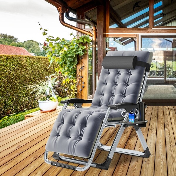 DoCred Zero Gravity Chair,Folding Lawn Chaise Recliner Lounge Chair