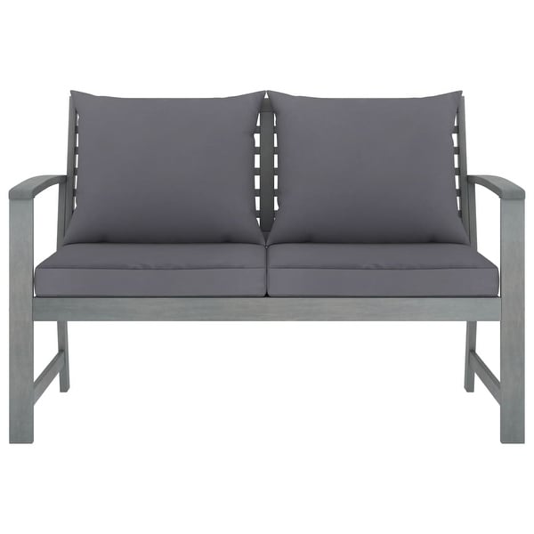 vidaXL 4 Piece Patio Lounge Set with Cushions Solid Acacia Wood