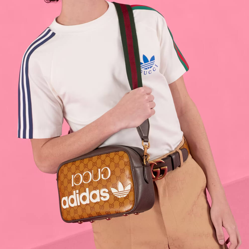 adidas x Gucci Small Shoulder Bag in GG Crystal Canvas