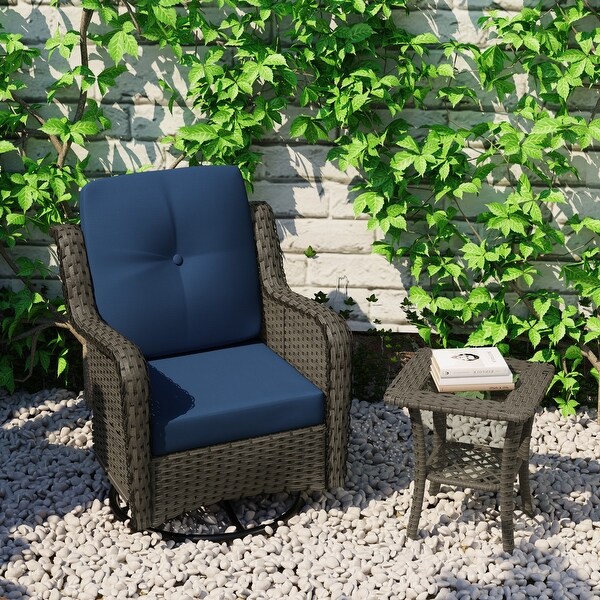 Patio Rattan Chairs Swivel Rocker