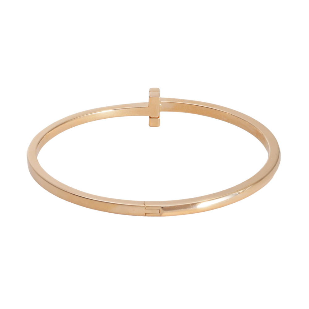 Tiffany & Co. Tiffany T One Narrow Hinge Bangle Bracelet 18K Rose Gold 67794338