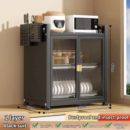 2/3 Layers Kitchen Dish Organizer Cabinet Storage Rack Dustproof Bowl And Plate Dish Cabinet Rack