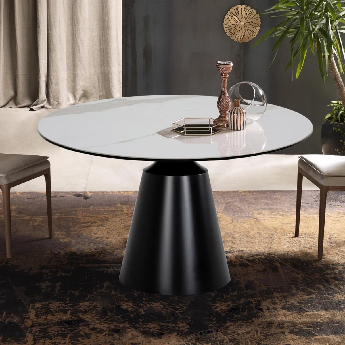 Davee Furniture Carrara White Ceramic Top Dining Table -47.24*47.24*29.5 inches