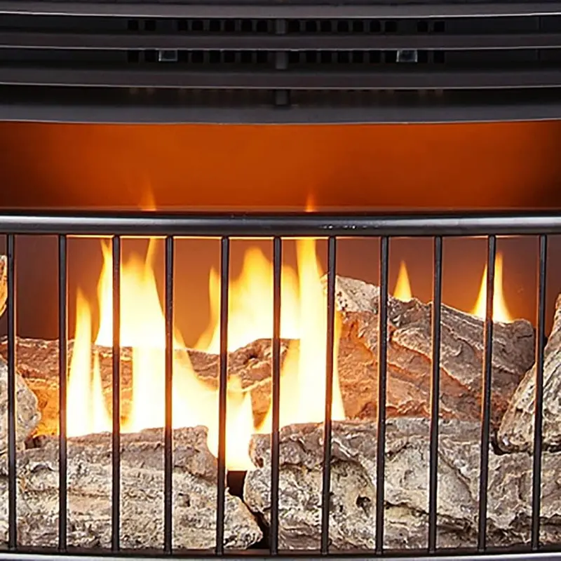 Vent-Free Dual-Fuel Fireplace – 25,000 BTU Freestanding Unit with Built-In Thermostat
