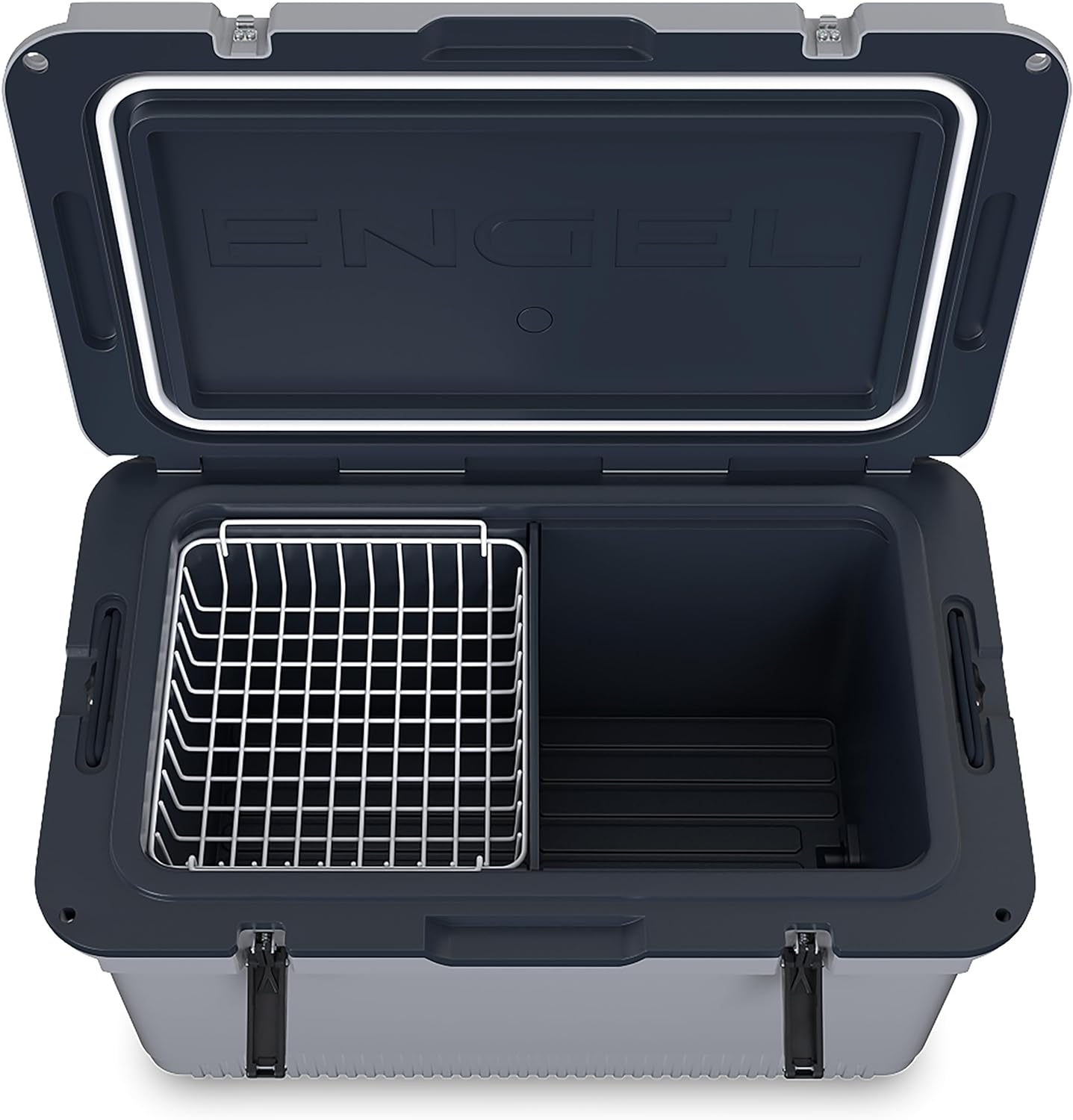 60 QT Ultra-Light Injection Molded Cooler - Ice Chest Keeps Ice up to 7 Days - Large Cooler Includes Wire Basket, Divider and Built-in Bottle Opener
