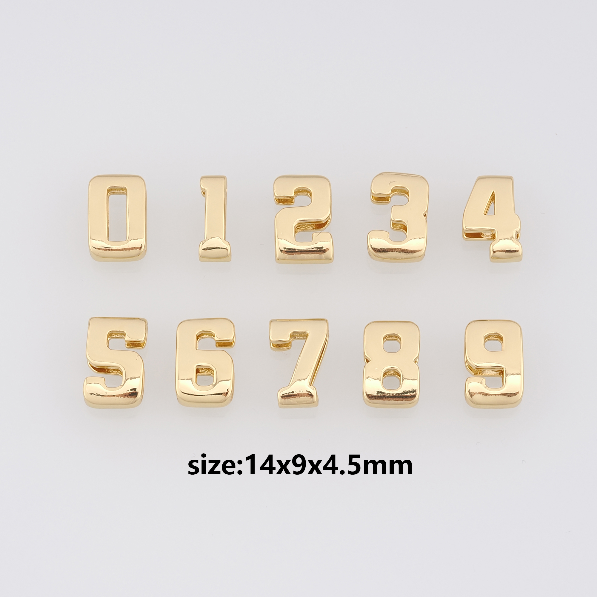 18K Gold Filled Number Spacer Beads,Dainty Number Spacer Beads,DIY Jewelry Making Supply