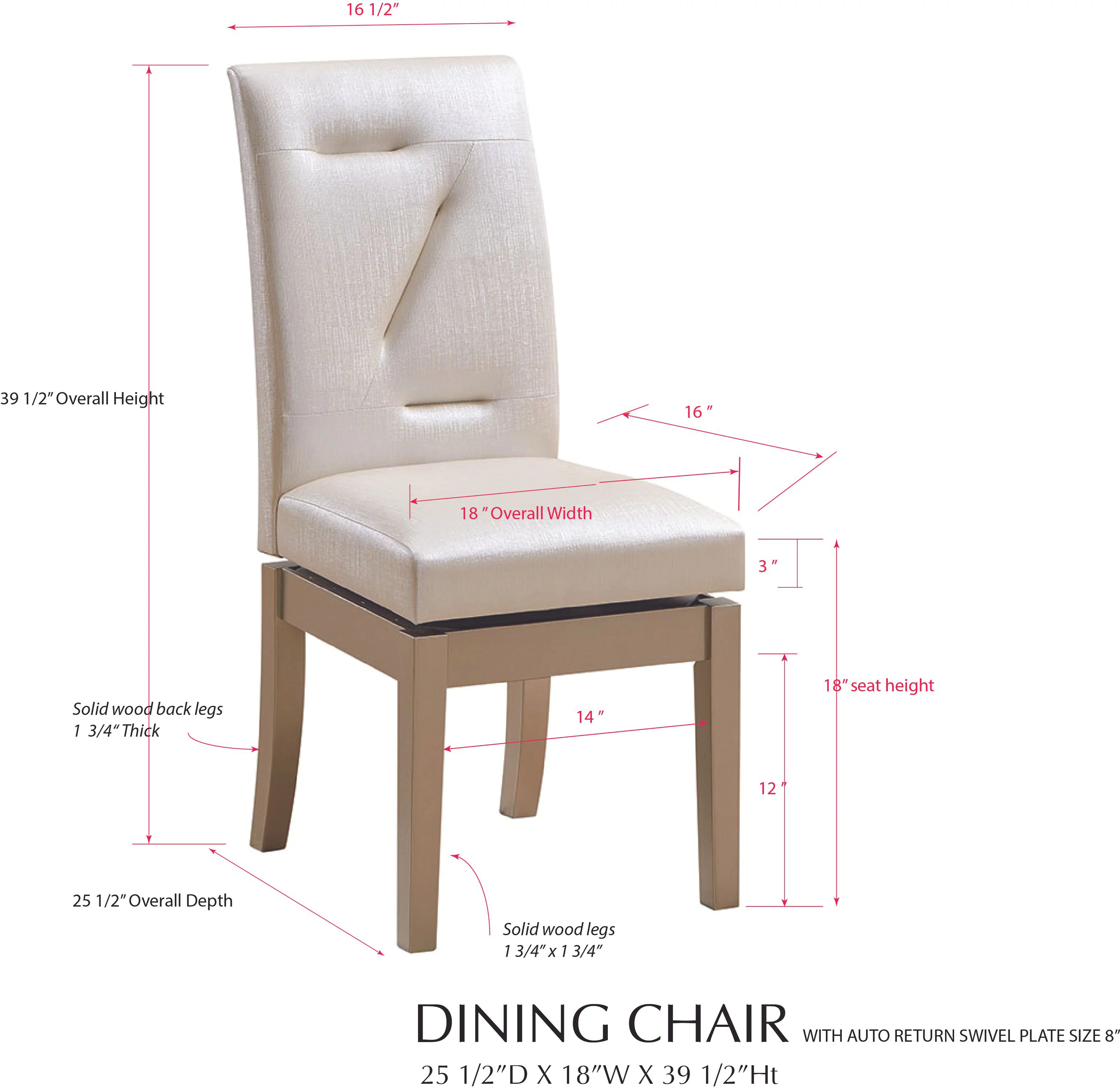 Legault Swivel Dining Side Chairs, White Vinyl & Gold Wood (Set of 2)