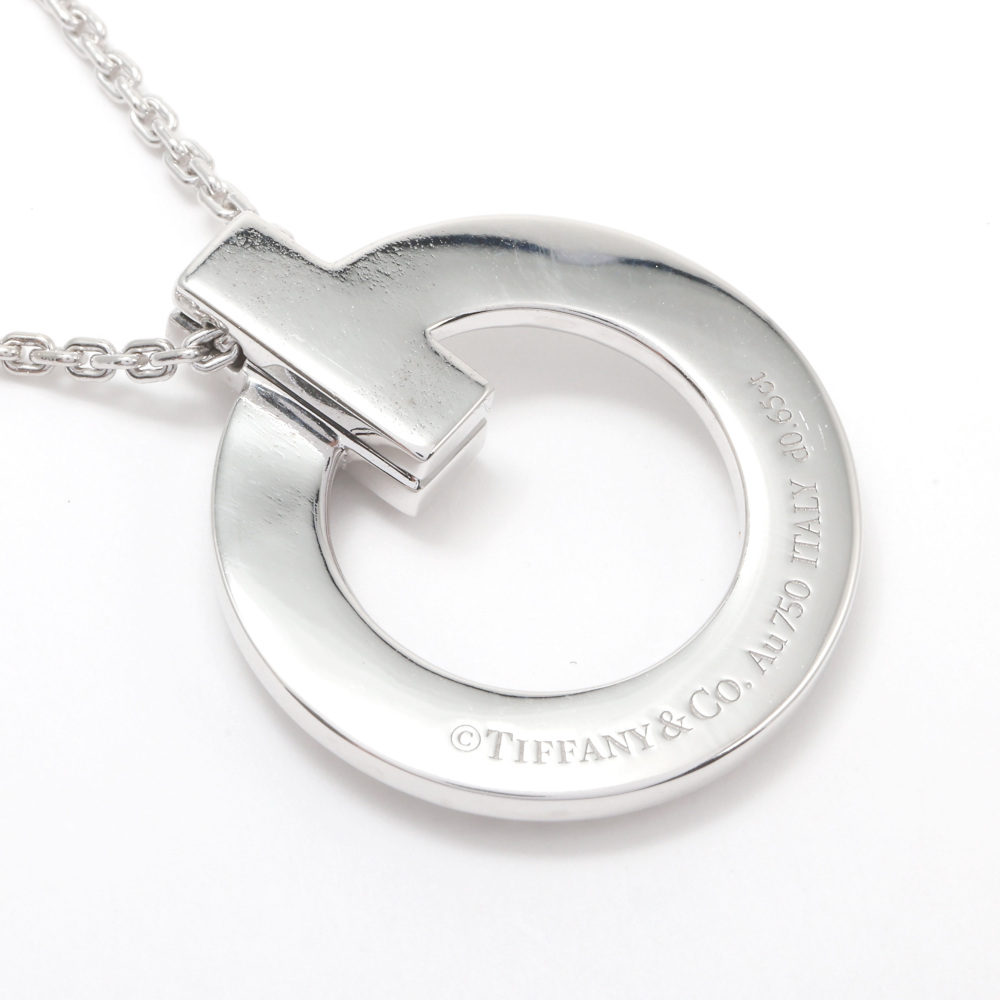 Tiffany & Co. Tiffany T One Circle Necklace 18K White Gold Diamond 72154568