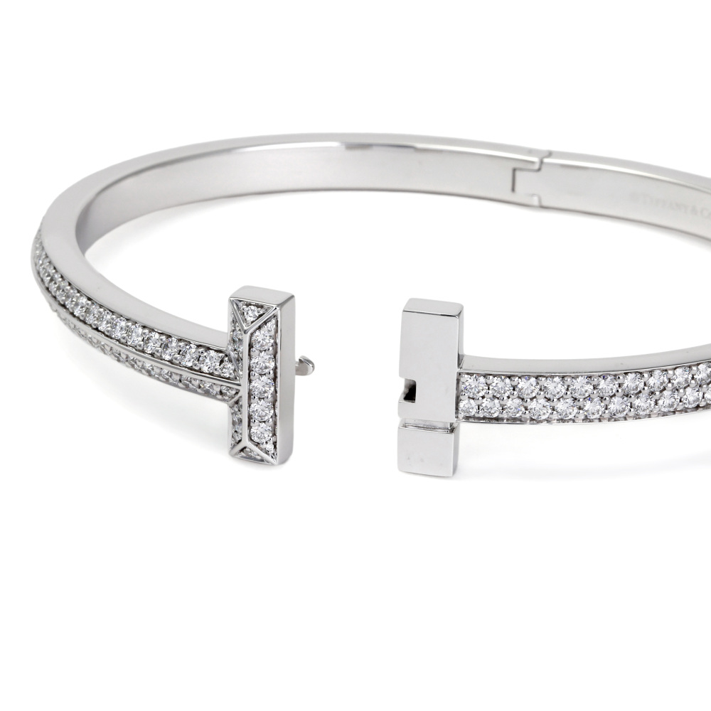 Tiffany & Co. Tiffany T One Wide L Bracelet 18K White Gold Diamond 68127408